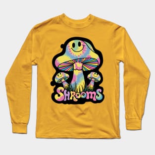 "Psychedelic Tie-Dye Magic Mushroom" - Retro Cute Hipster Shrooms Long Sleeve T-Shirt